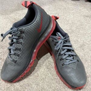 Nike Men's Charcoal and Crimson Sneakers